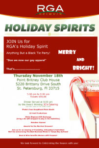 RGA Holiday Spirit Party- Anything but a black tie party that's Merry and Bright @ Point Britney Club House
